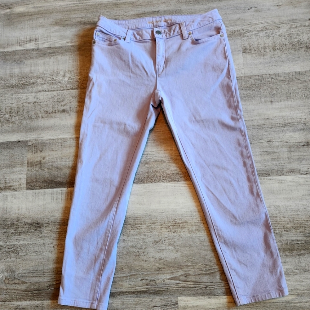 Michael Kors Izzy cropped skinny jeans.  lavender/purple in color and size 4